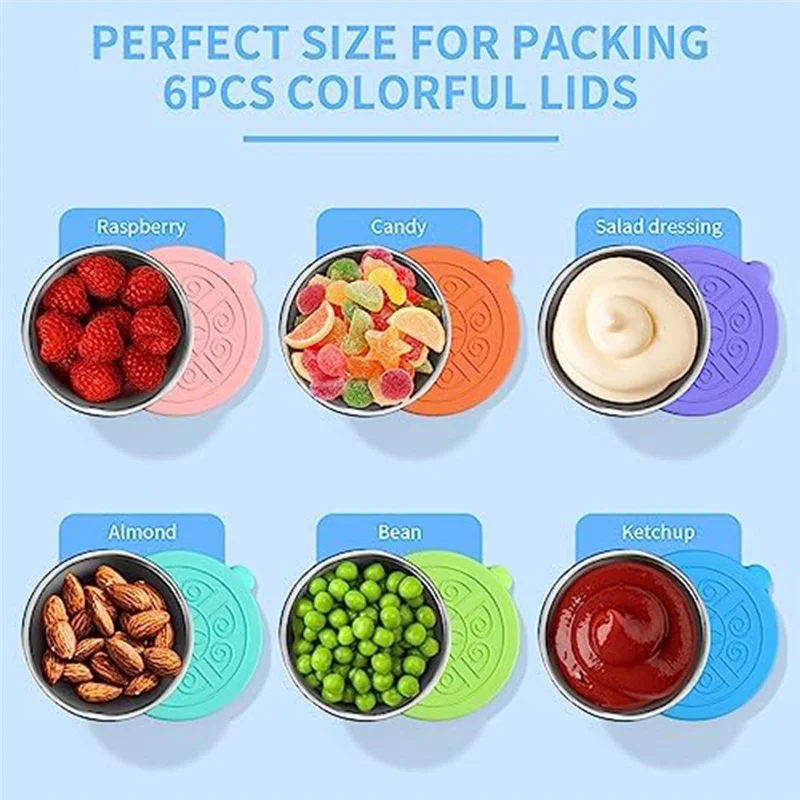 

D9-6 Pack Salad Dressing Container To Go, 40Ml Reusable Small Condiment Containers With Lids, Leakproof Silicone Easy To Use