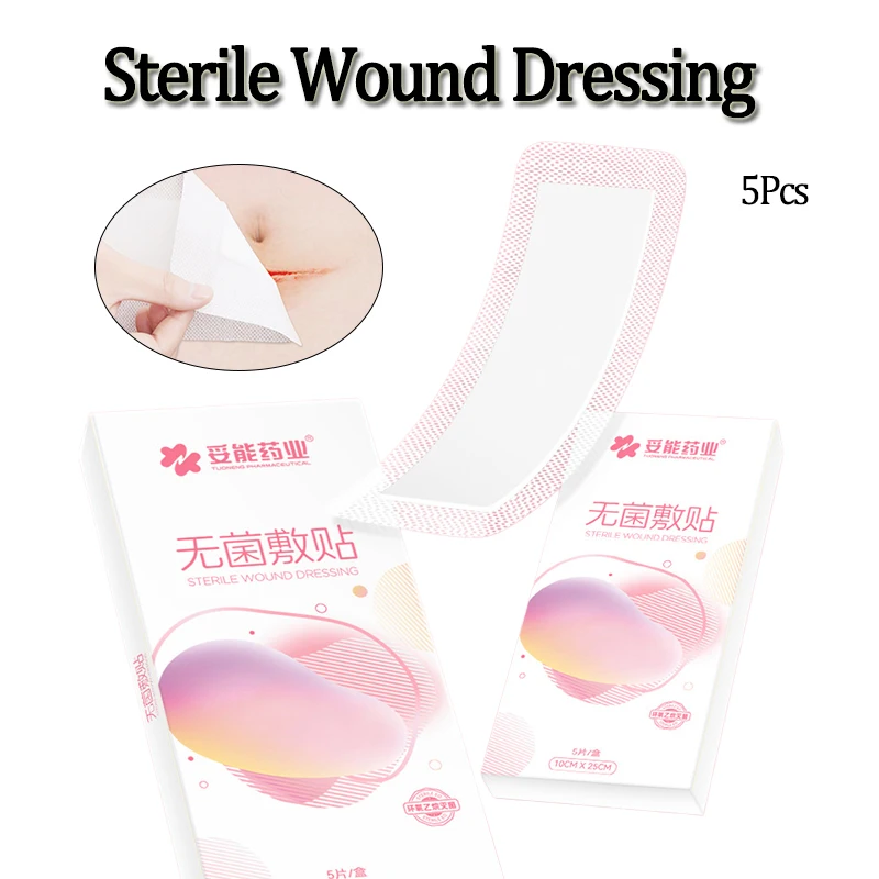 5Pcs Non-woven Wound Dressing Sterile Breathable Patch Caesarean Section Post-operative Incision Patch