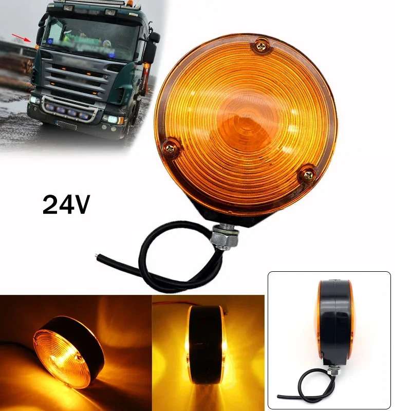 24V Universal Double Yellow Face Light Car Bulb Side Marker Light signal Lamp for Automobiles Truck Trailer Lorry  Accessories