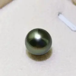 Single Loose Half Drilled Perfect Round AAA+ 8-13mm Black Green Tahitian Pearl