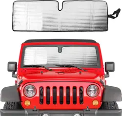 Windshield Sun Shade For Jeep Wrangler TJ JK JKU 1997-2018  Sunshades Heat Shield Aluminum Foil Triple Laminate Structure