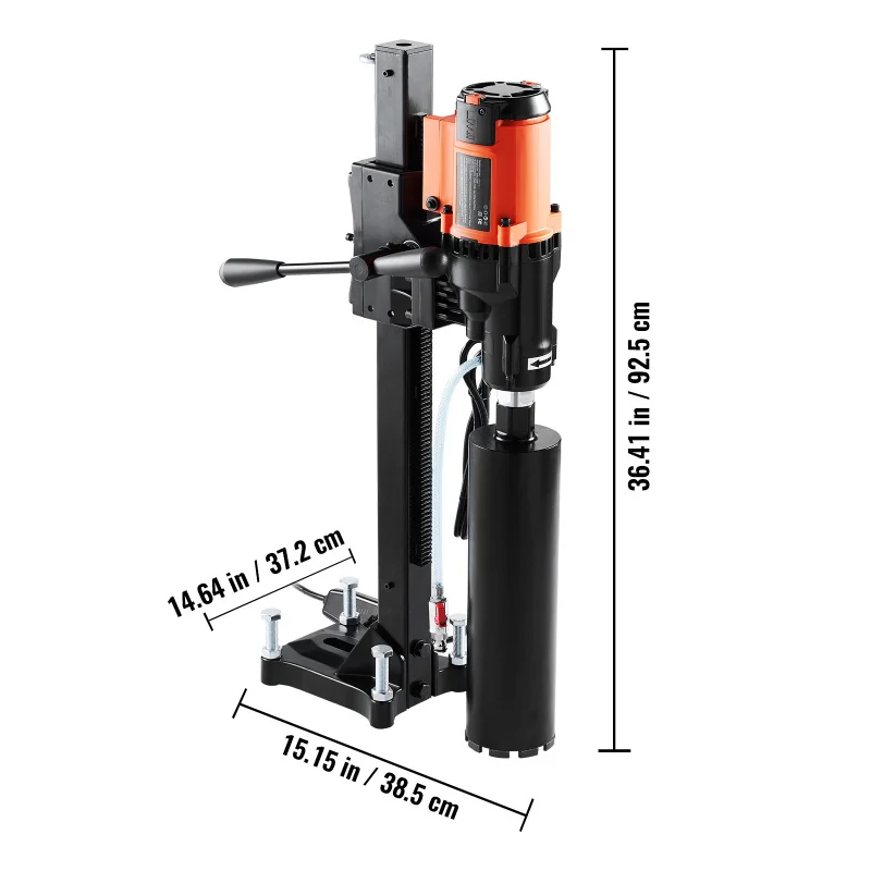 Drill Bit Drilling，8Inch wet and dry concrete drilling equipment with stand，750Turn/Speed in minutes & 1-1/4Inch