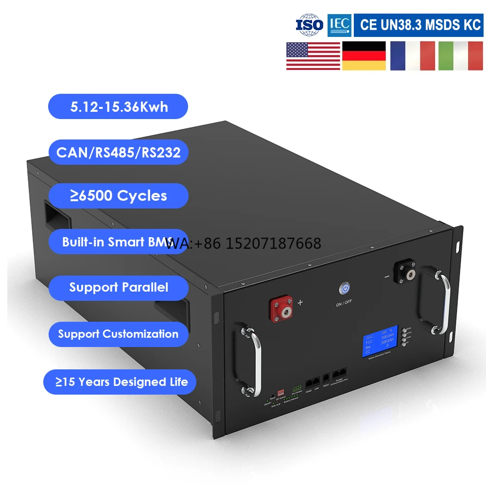 

Литий-ионные аккумуляторы для хранения энергии солнечной системы 200 Ач Delong12 В 48 В 51,2 В 72 В для дома