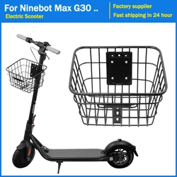 Stainless Steel Waterproof Front Basket for Xiaomi M365 Pro for Ninebot Max G30 F20 F30 Scooter Storage Head Handle Basket Parts