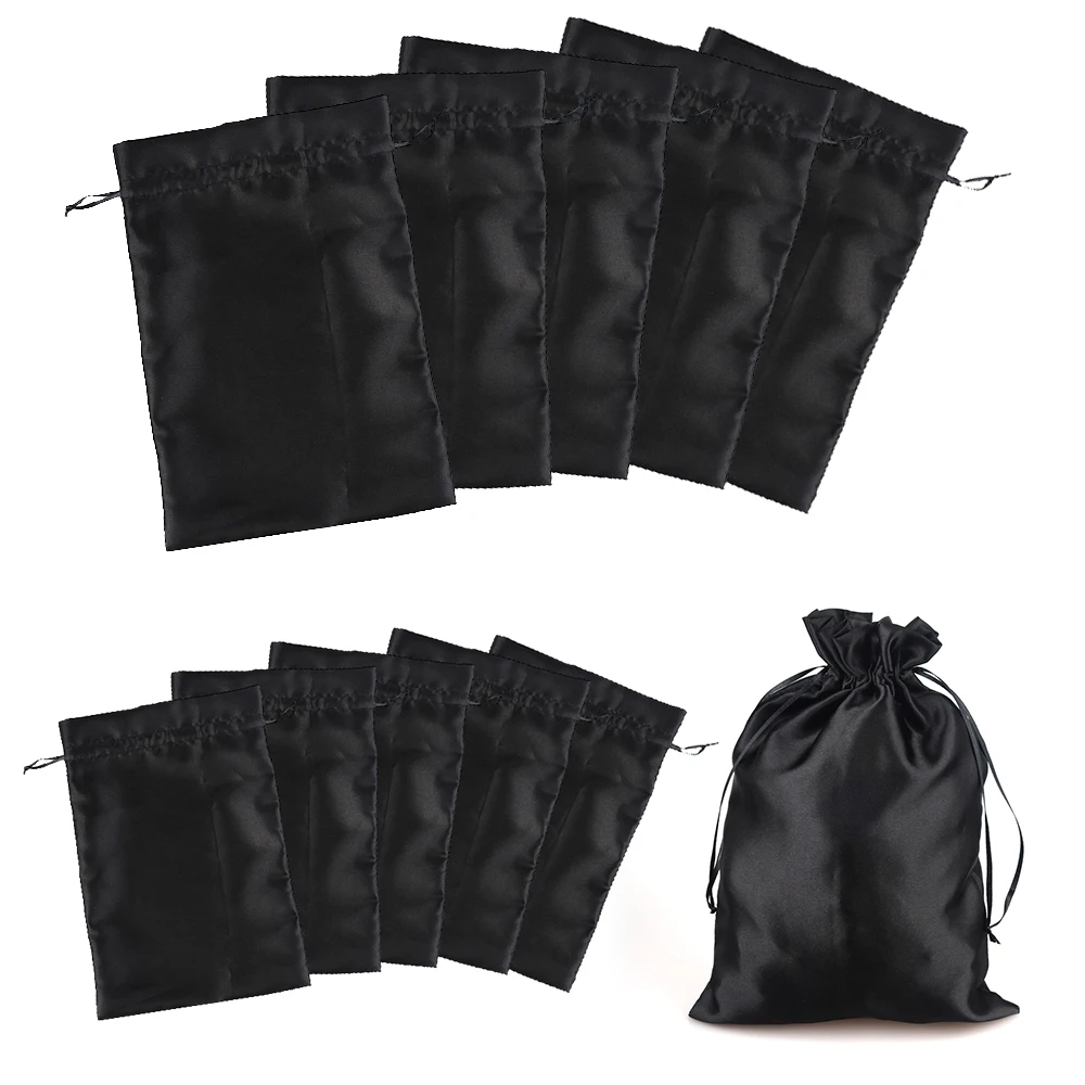 ARLANY 10 szt. Torebek do przechowywania peruk i przedłużanych włosów z sznurkiem, woreczki na peruki, torby do przechowywania i transportu pasm włosów.