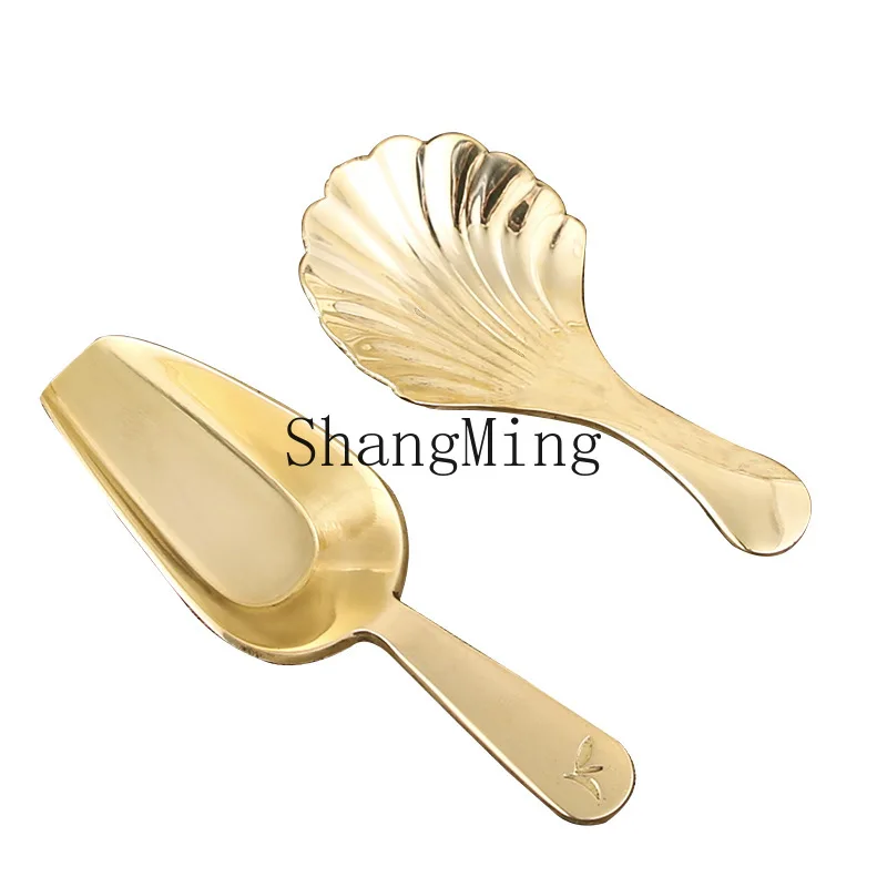 

DSA Pure Copper Tea Spoon Spatula Small Purple Brass Tea Leaf Spoon Tea Spoon Single Set Accessories