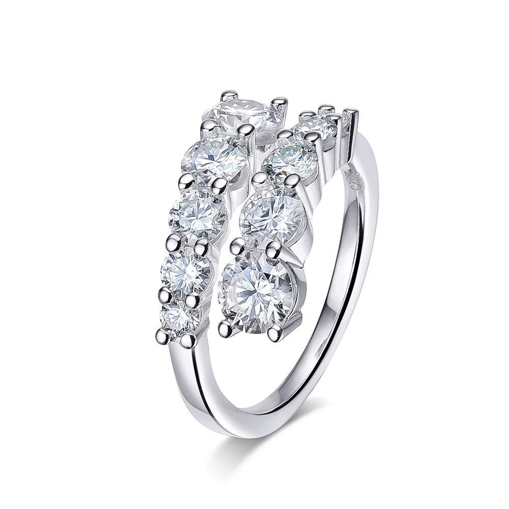 KNOBSPIN D VVS Moissanit-Ringe für Damen, funkelnder Diamant, Verlobungsring, Ehering mit GRA, 925er Sterlingsilber, plattiert, 18 Karat Ring