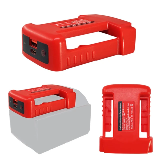 USB Fast Charger Rack for Milwaukee 18V Li ion Battery Portable Battery Holder Adapter with USB and Type C Output Fast Charging AliExpress