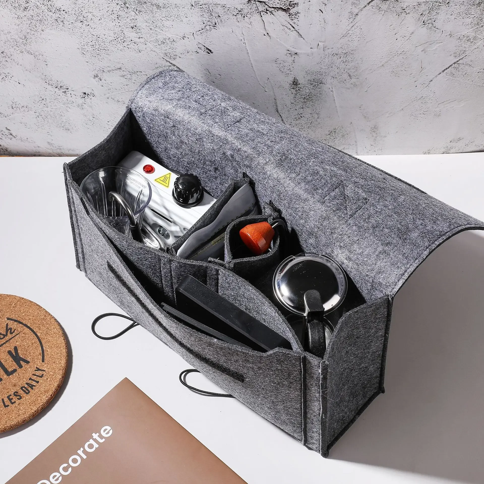 Cloth Made Mocha Pot Storage Bag Outdoor Travel Camping Coffee Equipment Grinder Cup Storage Organizing Portable Fashionable