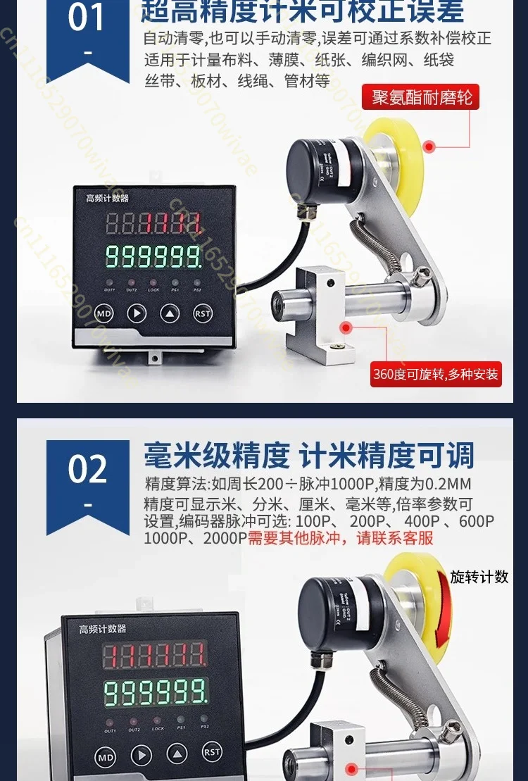 High-Precision Roller-Type Electronic Display Digital Display Edge Banding Machine Counting Meter Encoder Controller
