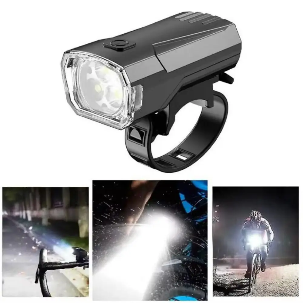Typy-C Charging Bicycle Front Light Waterproof 3 LED Super Bright Bicycle Light 3 Level Dimmable Bike Safety Lamp