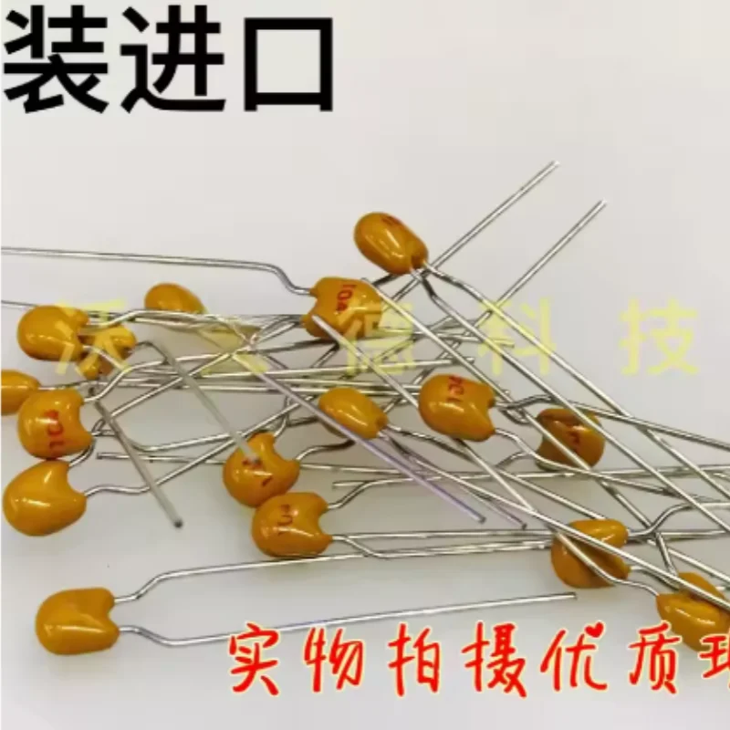 100PCS Long legged high-quality CT4 50V 104K 100NF 0.1UF P5.08 yellow direct insertion ceramic capacitor
