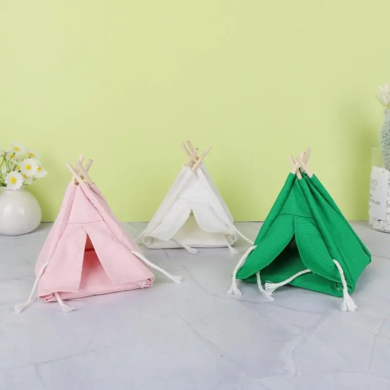 1Pcs 1:12 Scale Dollhouse Canvas Camping Tent Mini Model for Photo Display and Scene Decoration