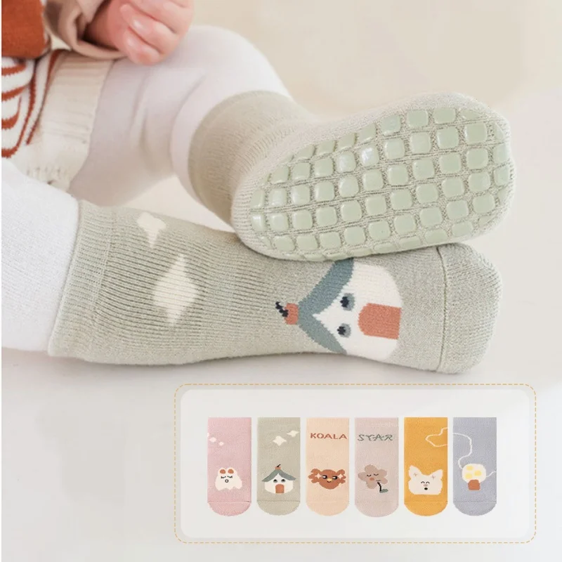 Baby Thicken Thermal Socks Autumn Winter Kids Boys Girls Indoor Non-slip Toddler Floor Socks Children Warm Clothing Accessories