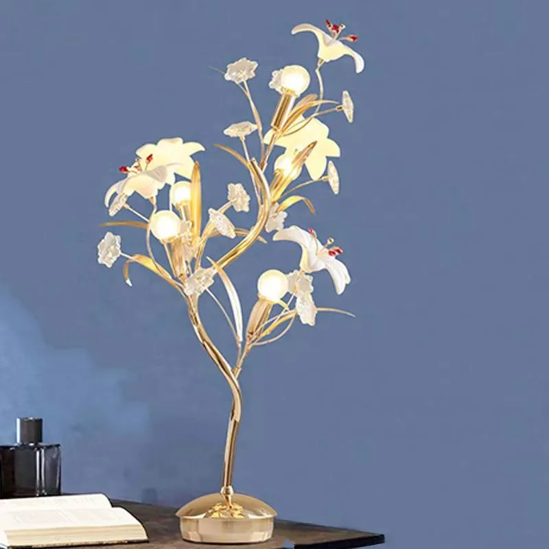 Lily Table Lamp Living Room Bedroom Hotel Villa Wedding Party Home Lighting Decoration Creative Table Lamp