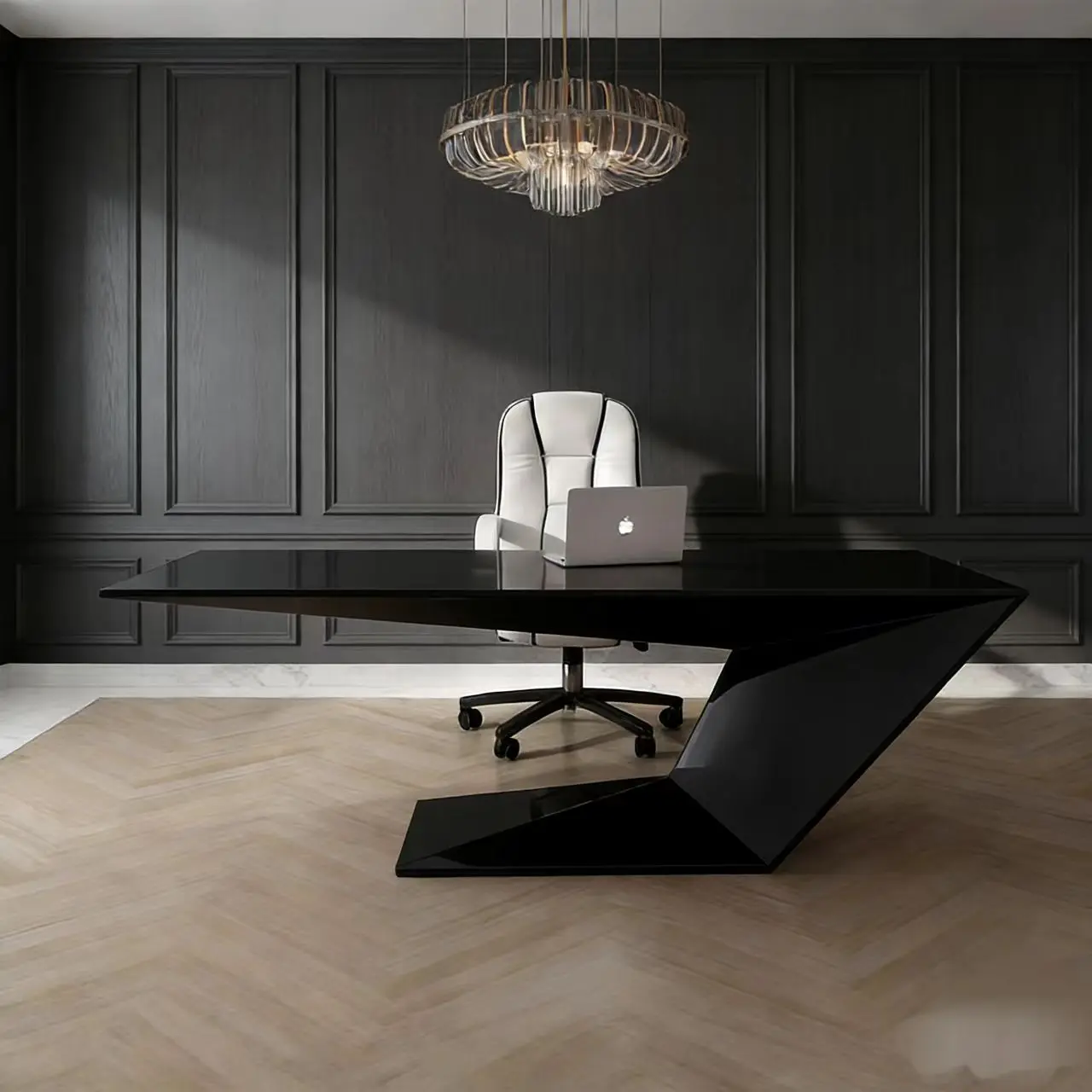bcModern Premium feel Office desk Baked lacquer process Three-dimensional line design Minimalist style Customizable*