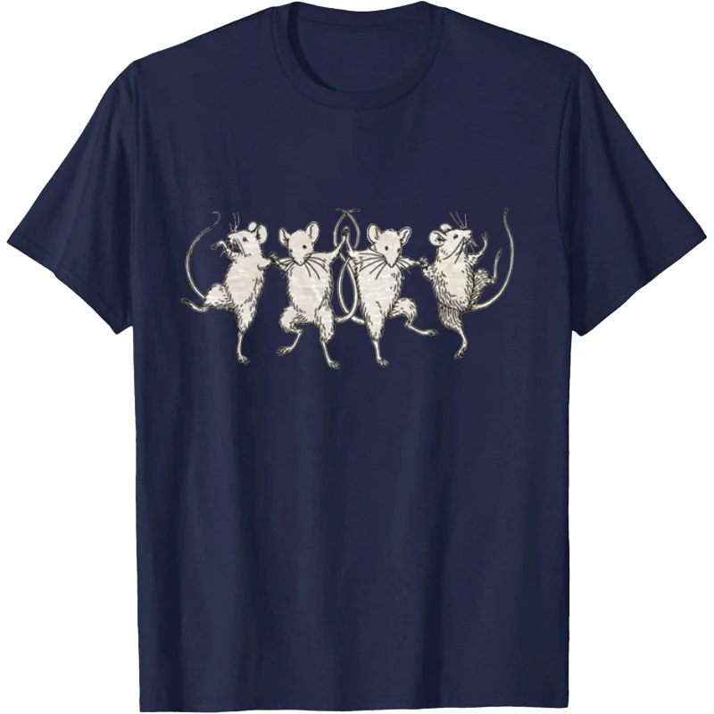 Dancing Rats Shirt Funny Goblincore T-Shirt for Men Women Cottagecore Aesthetic Graphic T Shirts С Принтом Tattoo Style Ugly Tee