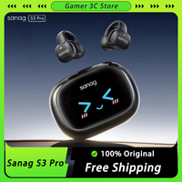 Sanag S3 Pro Bluetooth Earphone Earclip AI Smart Screen Wireless Headset 360 ° Stereo Sound Custom Headphones Open Ear Earbuds