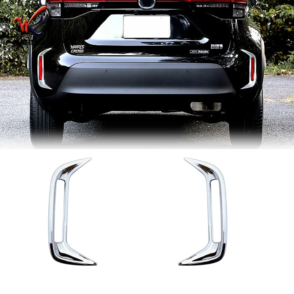 

For 2021 Toyota Yaris Cross Accessories Rear Bumper Fog Light Chrome Decoration Frame Upgrade Kit