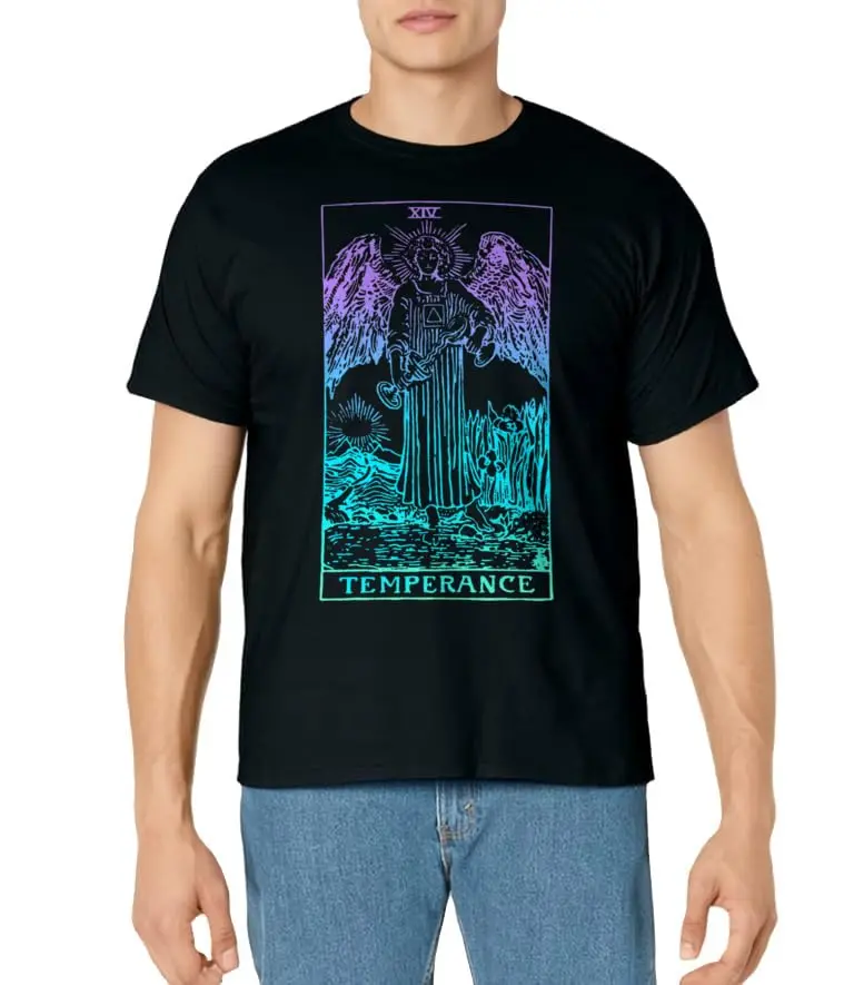 Temperance Tarot Card Rider Waite Witchy T-Shirt Vintage Streetwear T Shirts Casual Summer Tops Graphic tee