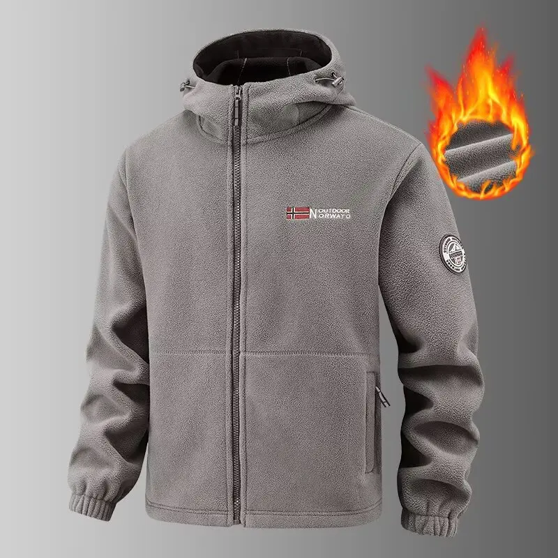 A piece that can get you through winter Men & Women's Outdoor Fleece Jacket - Fall/Winter, Hooded, Windproof, Warm for Cold Days