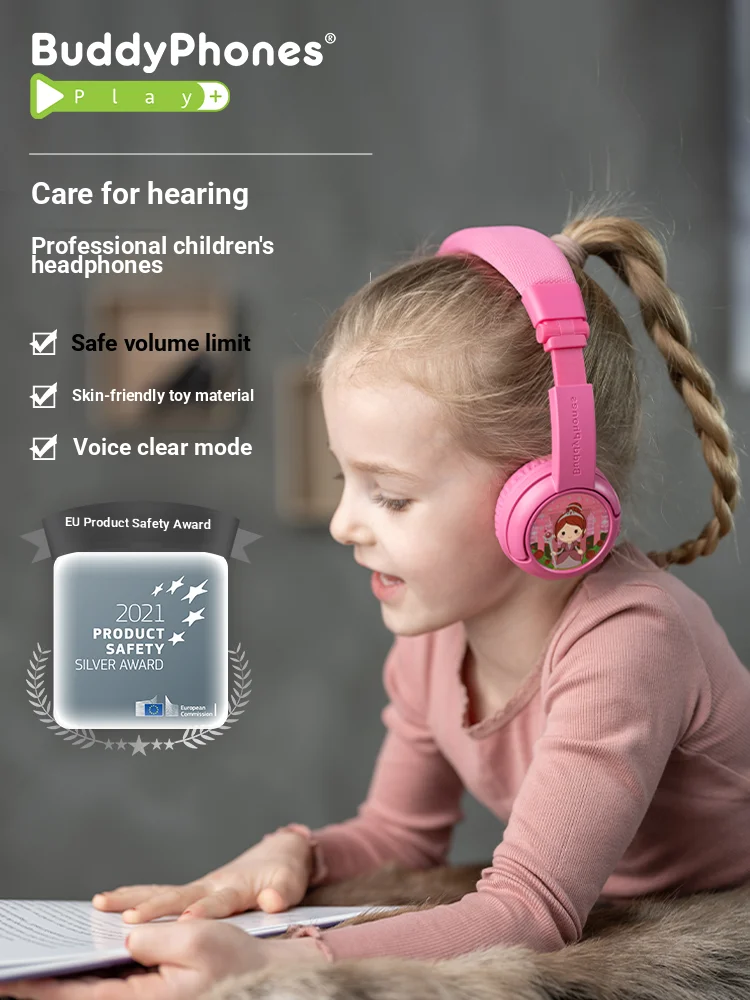 

BuddyPhones Play Kids Bluetooth Headphones - Wireless Children's Headset with Safe Volume Control And Learning Mode