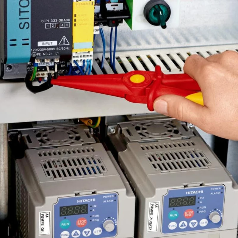 Imagem -04 - Knipex Ferramentas 98 62 02 Alicate Plástico Nariz Liso 1000v Isolado Snipe Longo Nariz Alicate