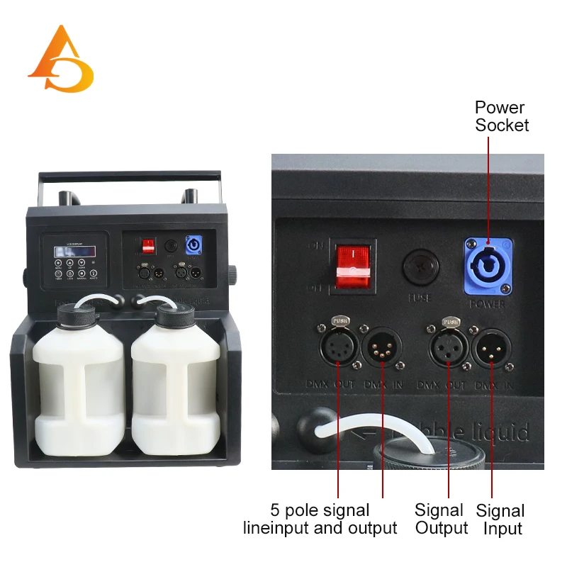 2 Ways LED Bubble Fog Machine 900W Remote DMX Smoke Bubble Blower For Wedding Party Stage Events