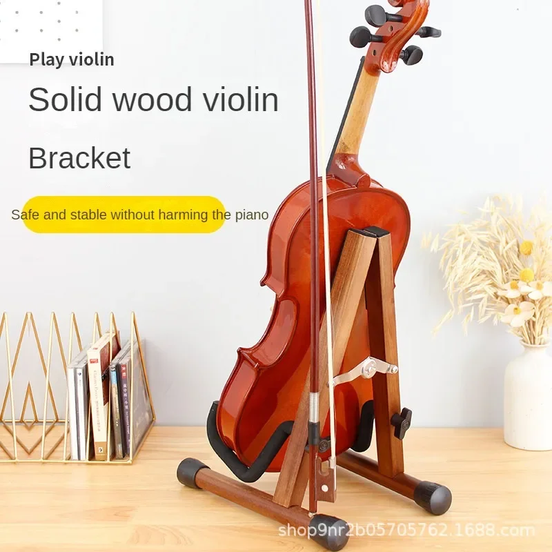 Creative Wooden Table Top Violin Stand Vertical Storage Display Rack Landing Stable Anti-Slip