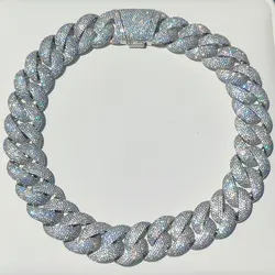 Luxury 24MM 6 Rows Cluster 5A Diamond Full Iced Out Cuban Link Chain SIlver/18k Gold Plated Bling CZ Bubble Chain for Men Women
