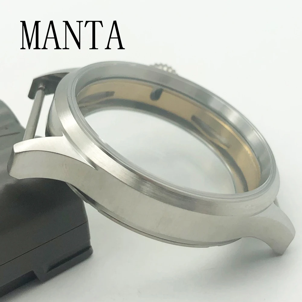 MANTA 43mm Stainless Steel Case Sapphire Glass Fit ETA6497/6498 Seagull ST3600/3620 Movement Watch Parts