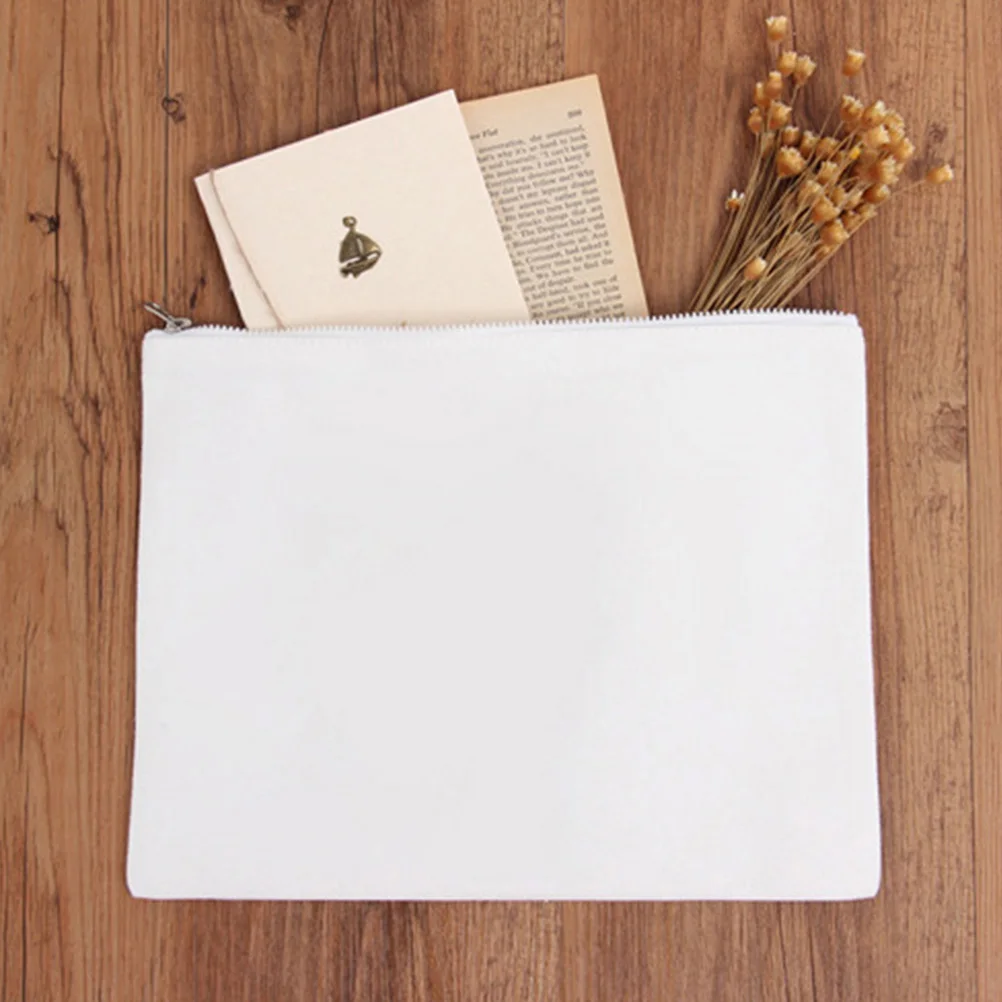 

Washable Canvas Storage Bag Multi Function Pencil Case For Student Pen Holder With Smooth Zipper 16pcs