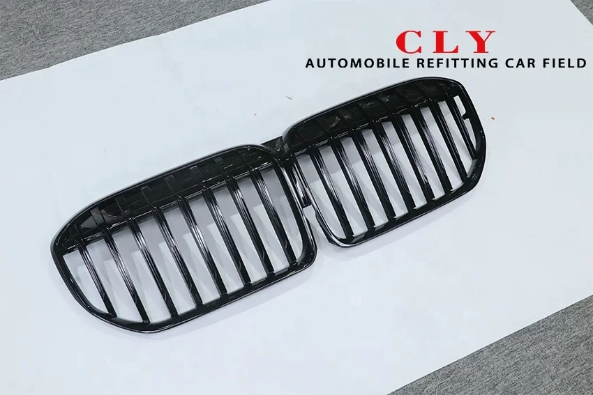 CLY Grille For 2020+ BMW 7 Series G11/G12 LCI Gloss Black Single line Grill Front Grille