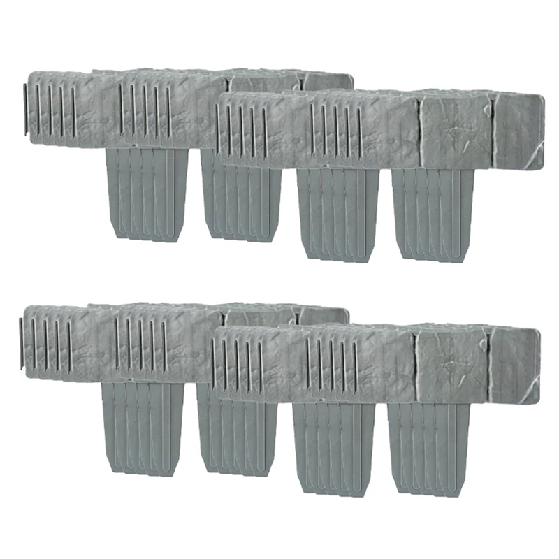 40PCS Garden Fence Imitation Stone Plant Support Stake Outdoor Landscape Edging Decorative Border