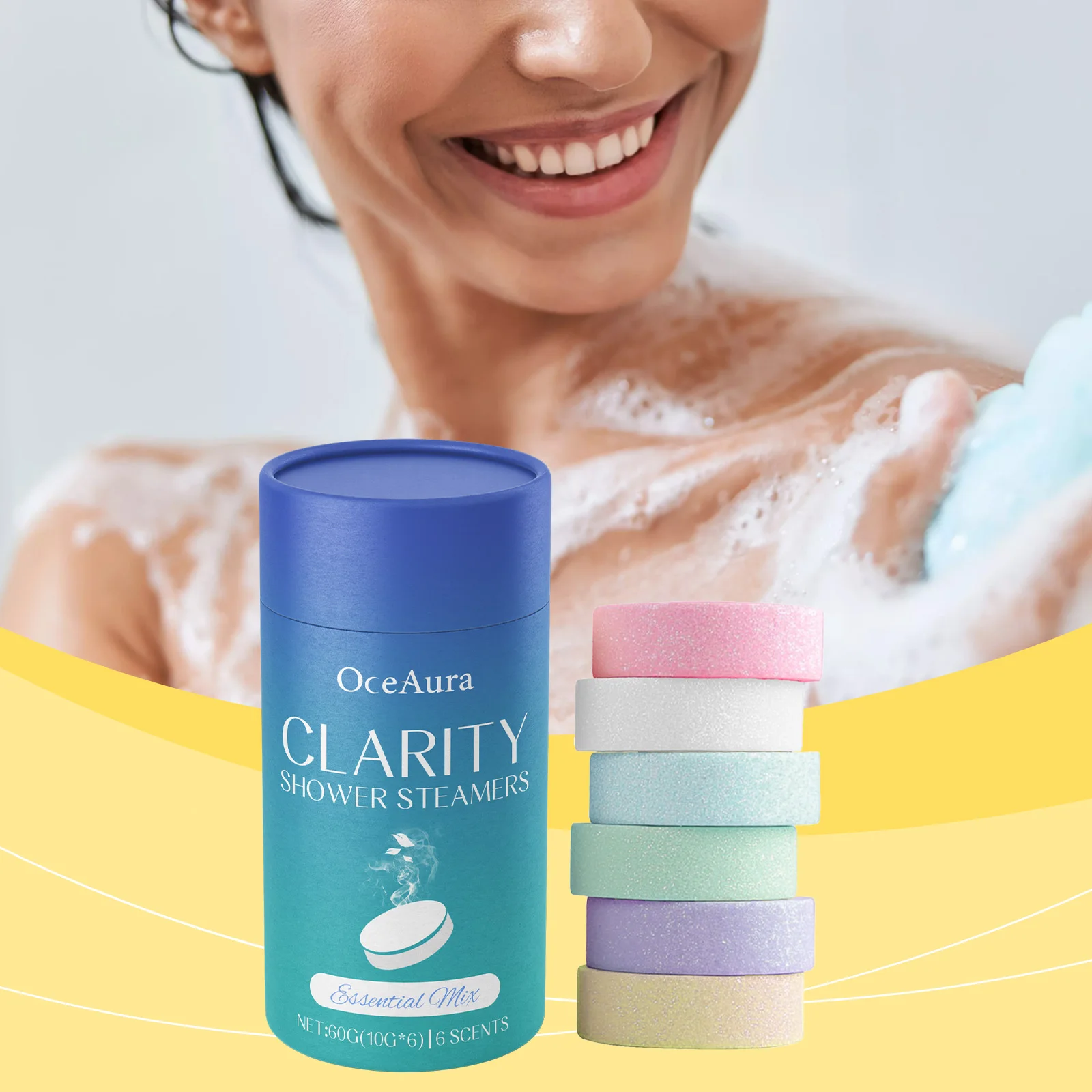 

Aromatherapy Shower Tablet Relieve Fatigue Gently Cleanses Moisturizes Skin Long-lasting Fragrance Light Skin Aromatherapy