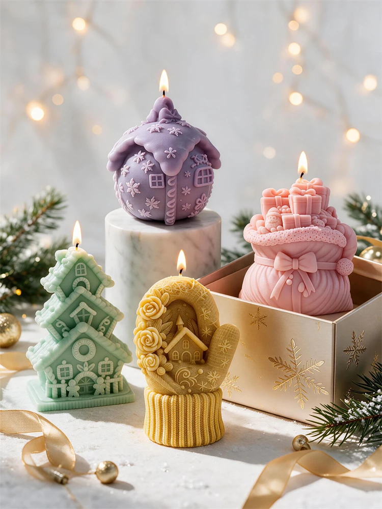 クリスマスサンタのギフトボックスシリコンモールド、ニット手袋 - Home Fragrance Gingerbread のレビューと価格