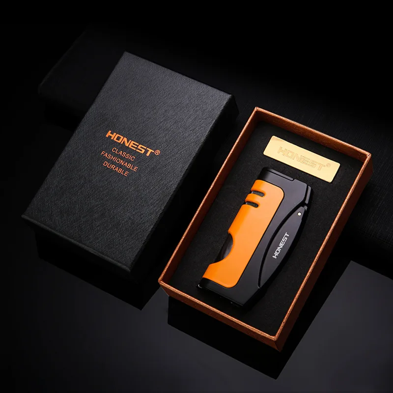 Briquet torche turbo HONEST 2026, briquet au butane coupe-vent, accessoires pour fumeurs de cigares, gadgets pour hommes