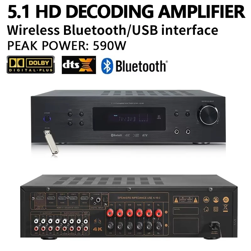 5.1 in-wall Home Theater System HD Digital Amplifier Surround Sound Wall-mounted Invisible  home theatre system