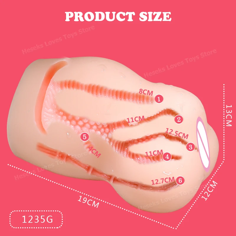 HESEKS 6 Holes Pocket Pussy Realistic Vagina And Anal Sex Toys for Men Penis Stimulator Pocket Cup Male Masturbatior