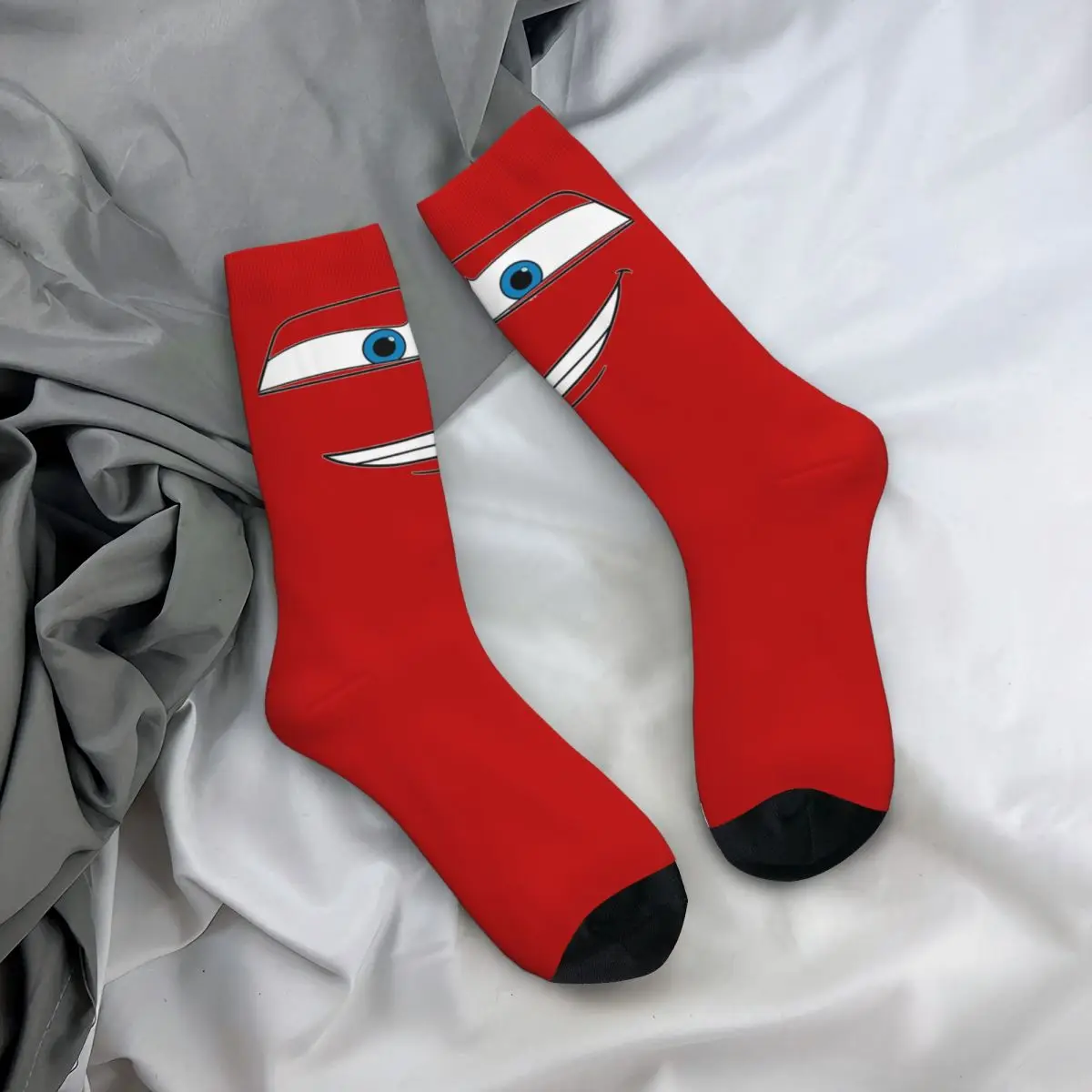 Lightning McQueen Croc Pixar Cars Socks Men\'s Polyester Casual Socks Hip Hop Spring Summer Autumn Winter Middle Tube Socks Gifts