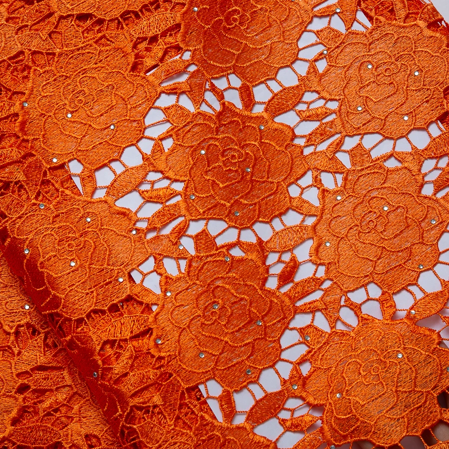 2026 New Guipure Cord Lace Fabric African Guipure Cord Lace Nigerian Water Soluble for Women Evening Party Dresses,5yards TY4694