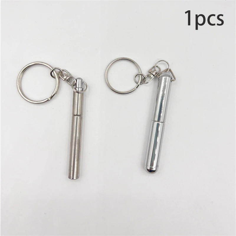 Mini chaveiro ajustável, caneta retrátil portátil, mini criatividade, chaveiro, caneta esferográfica de aço inoxidável