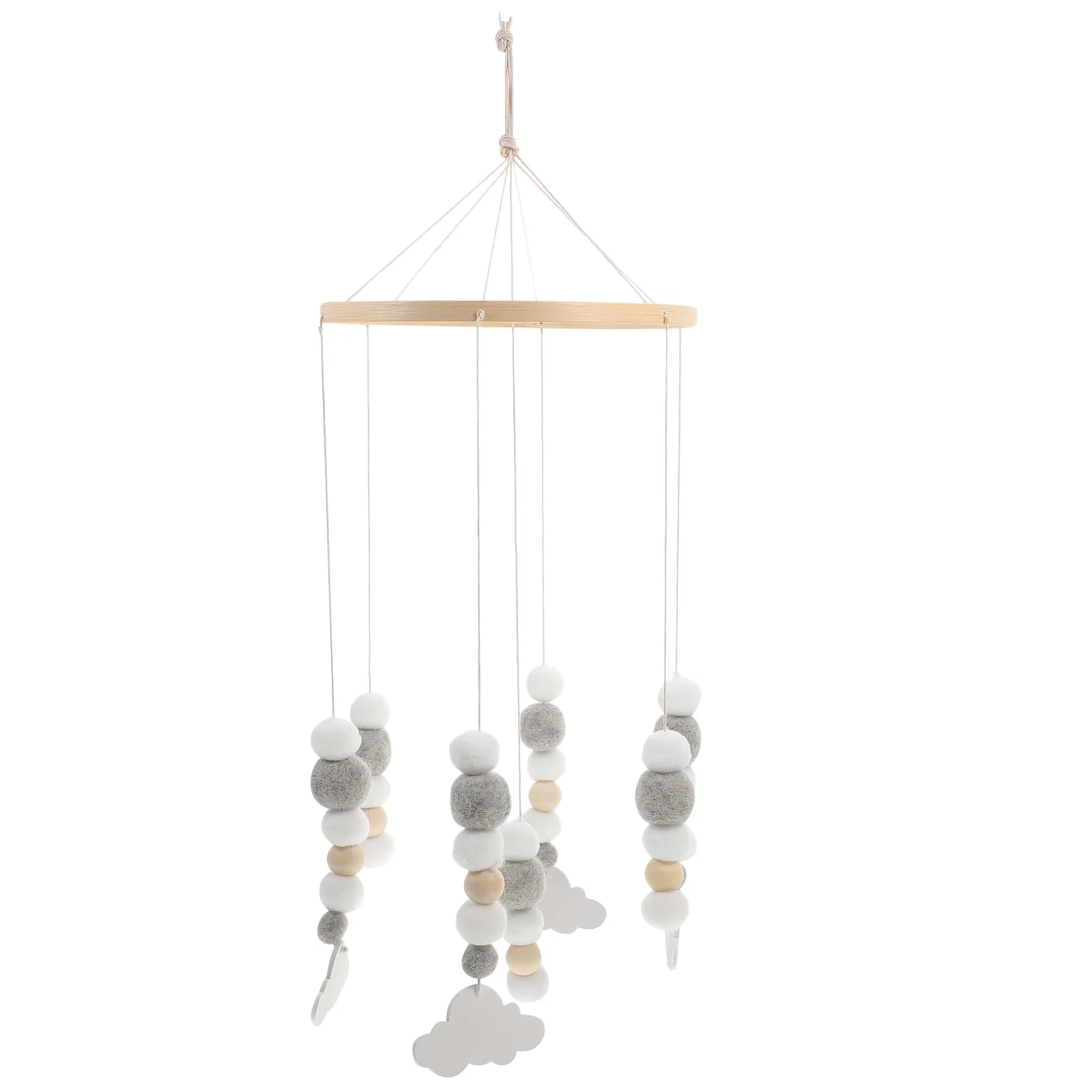 Boêmio berço móvel bola de feltro pingente pendurado decoração móvel do bebê para berço menina berçário decoração pendurado decorações
