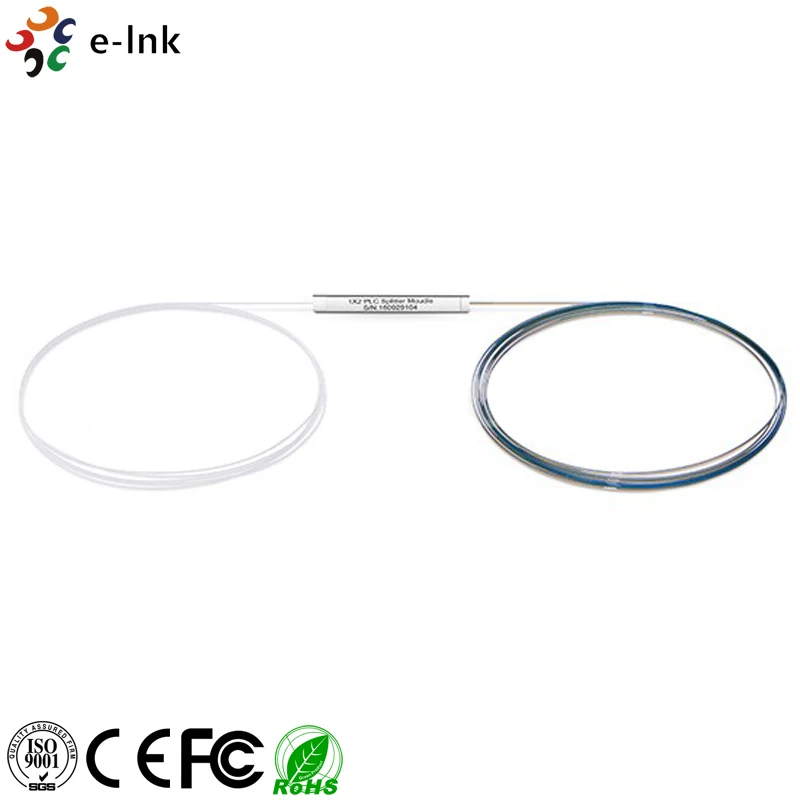 5PCS 1x2 1x4 1x8 1x32 1x64 Bare Fiber PLC Splitter, Steel Tube, Bare Fiber 250um, No Connector
