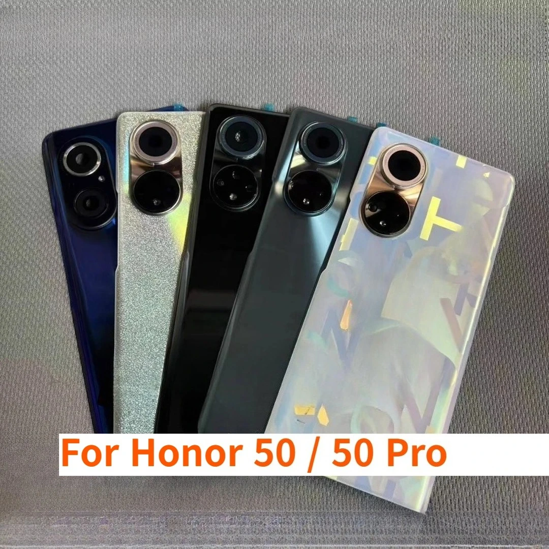 Glass Back Battery Cover Housing Replacement For Honor 50 / for Honor 50 Pro Rear Door With Camera Lens & Adhesive Sticker