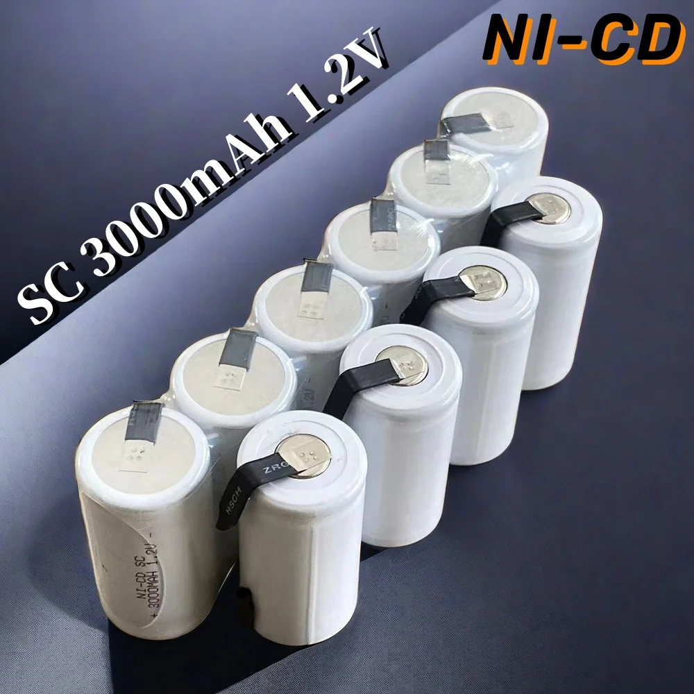 

Sub C NI-CD SC 3000 мАч 1,2 В аккумуляторная батарея со сварочными выступами для электрической дрели, отвертки Milwaukee