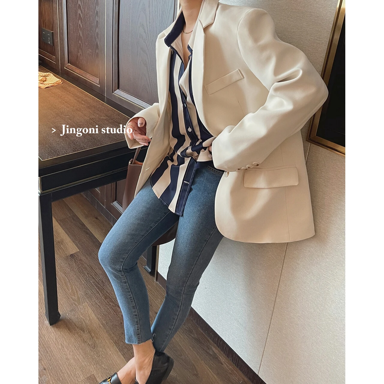 

Sping Blazer Women Jacket 2023 Suit Chic Elegant New Outerwears Oversized Coat Korean Luxury Stylish Fashion Coats Top Clothing