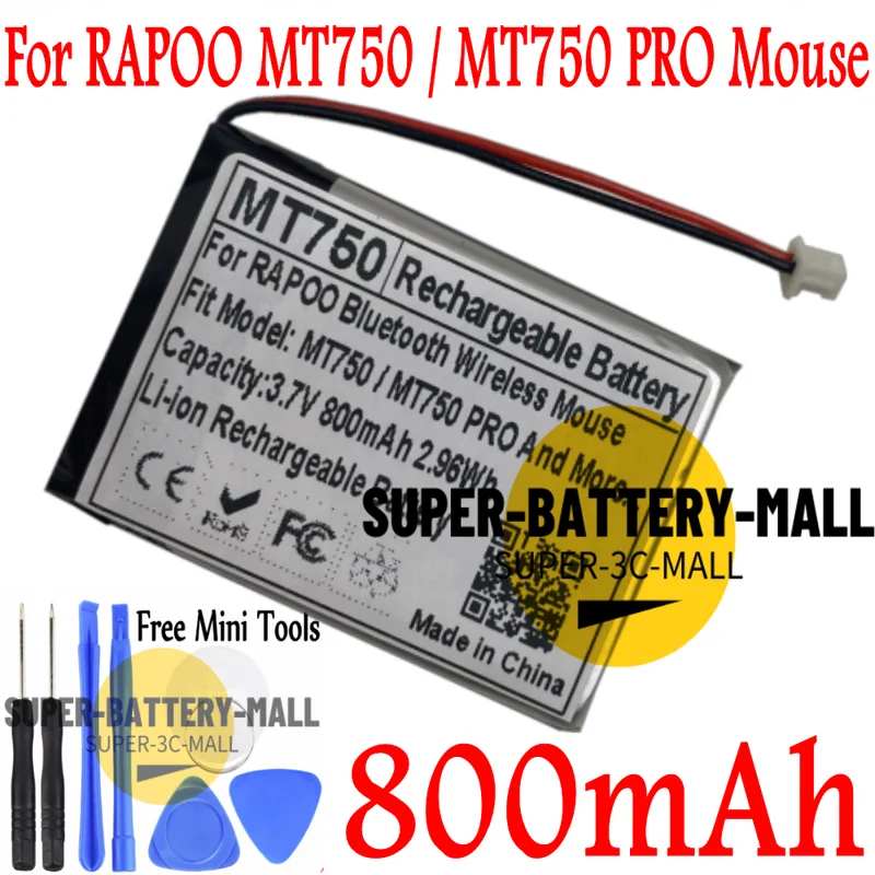

800mAh Battery Replacement For RAPOO MT750 MT750 PRO Wireless Mouse