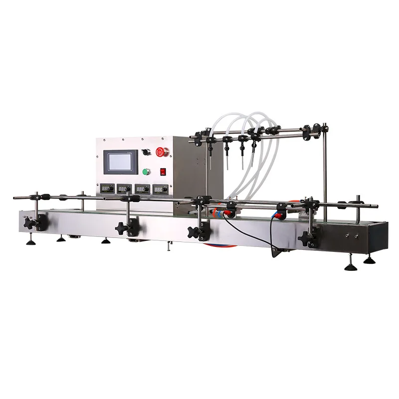 Automatic diaphragm pump 4-head liquid filling machine, desktop automatic diaphragm pump filling machine