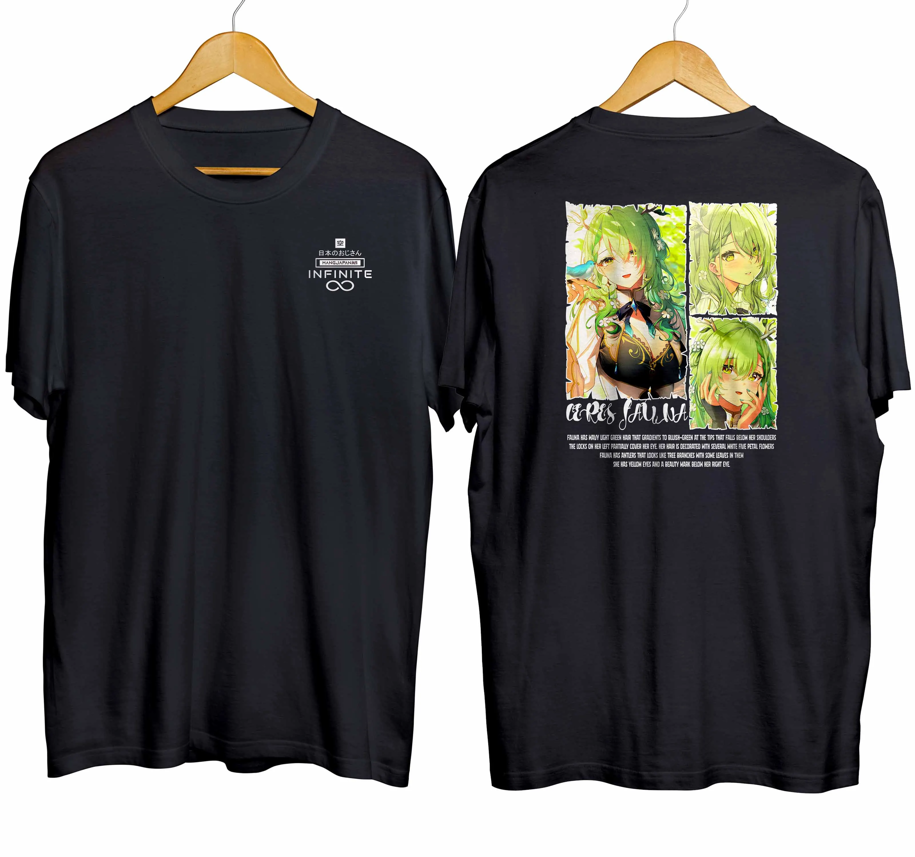 T-shirt distroanime vtuber CERES FAUNA GRID - HOLOLIVE ENG 100% combed 30s